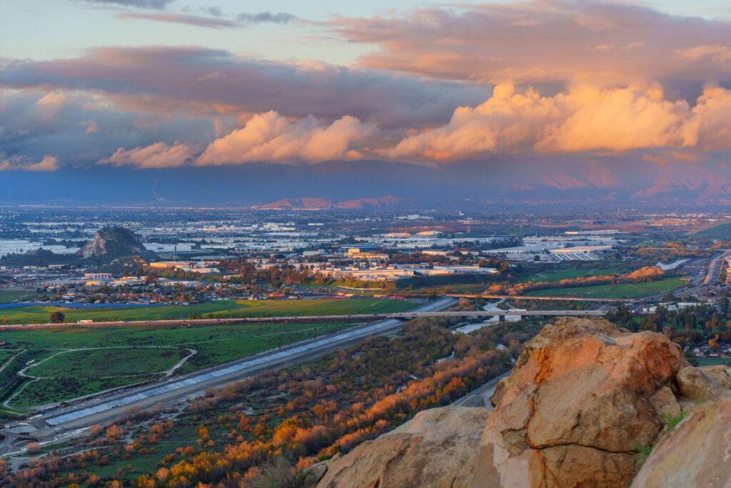 Majestic Sunset Over Riverside California Valley From Mt Rubidoux Trail